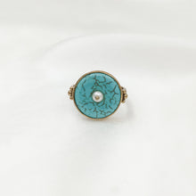 Load image into Gallery viewer, Ring Antique Turquoise Mini Pearl Dot