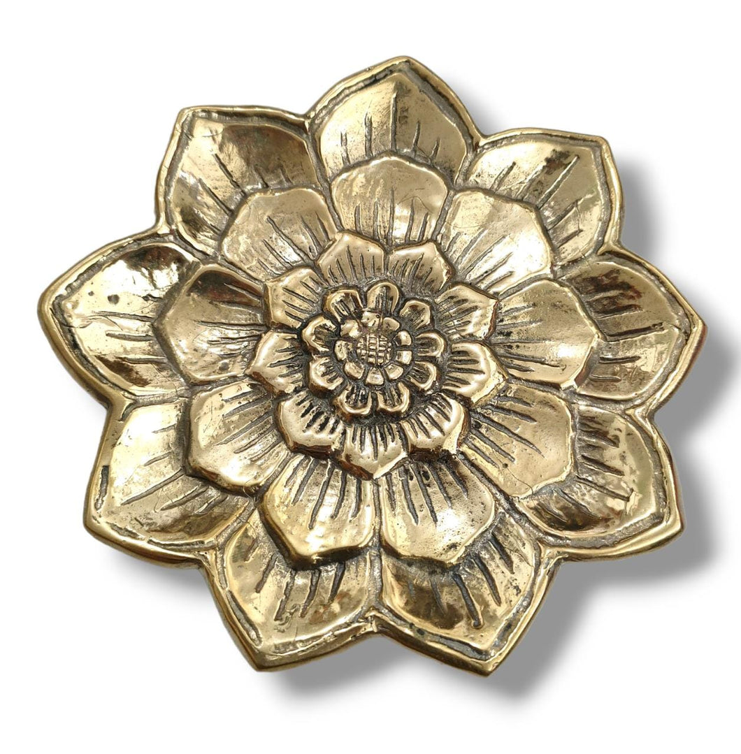 Plate Brass Trinket Tray Flower