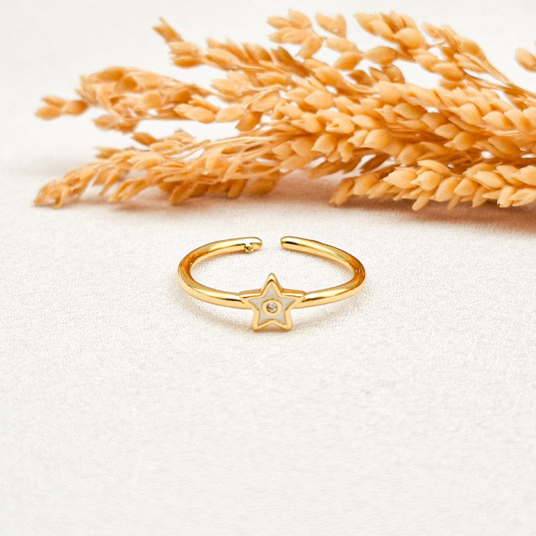 Ring Enamel Star Zircone