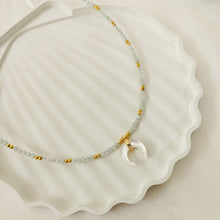Load image into Gallery viewer, Necklace Choker Gemstone with Moon Mother of Pearl
