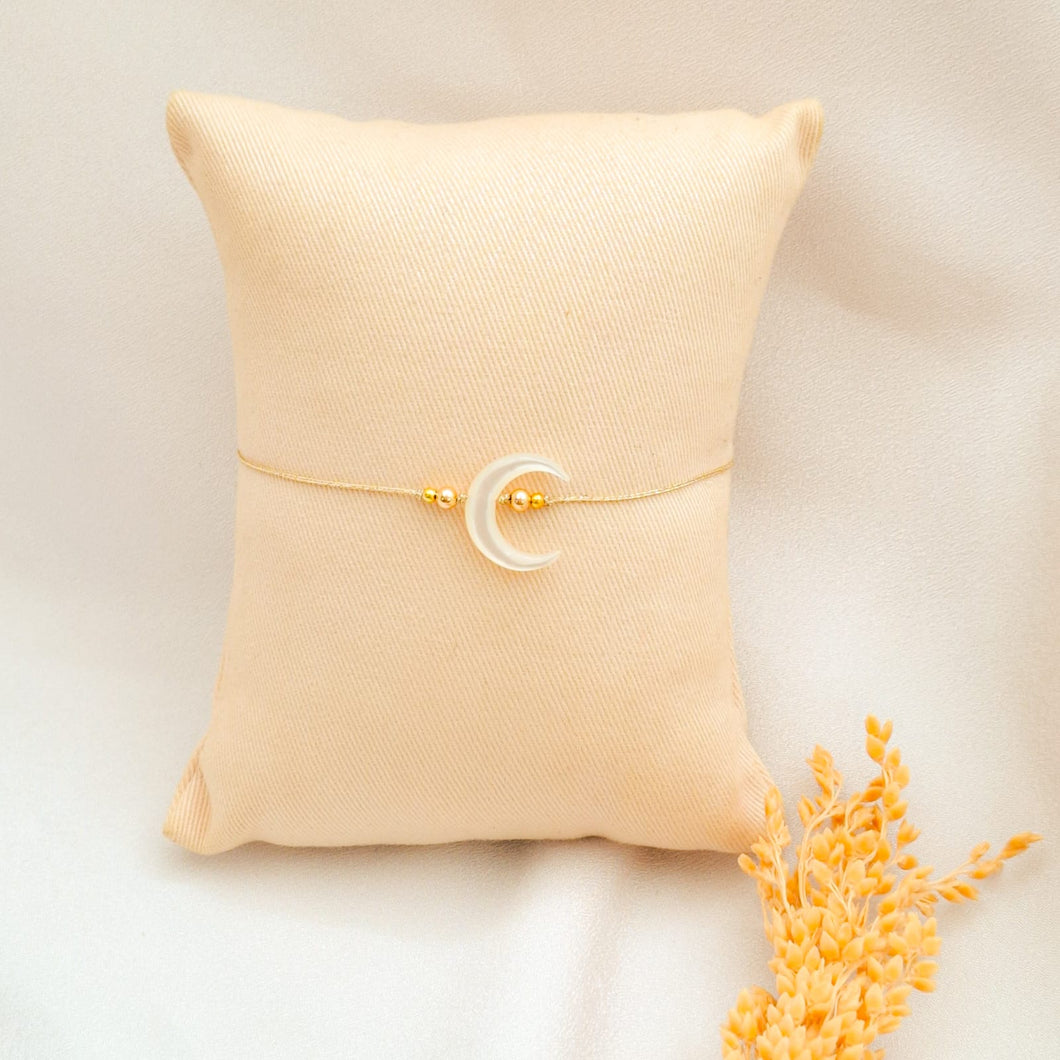 Bracelet Mini Shell Moon Gold String