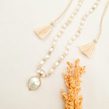 Load image into Gallery viewer, Necklace Yoga Mini Pearl Full Moon Pendant
