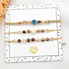 Load image into Gallery viewer, Bracelet Set Eyes and Stone
