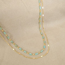 Load image into Gallery viewer, Necklace Double Chain Stone
