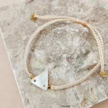 Load image into Gallery viewer, Bracelet Cotton Braid Mother of Pearl Triangle
