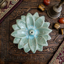 Load image into Gallery viewer, Ceramic Incense Holder Lotus Bloom
