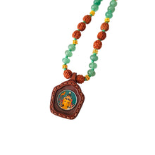 Load image into Gallery viewer, Necklace Yoga Rudragsha Pearl With Leather
