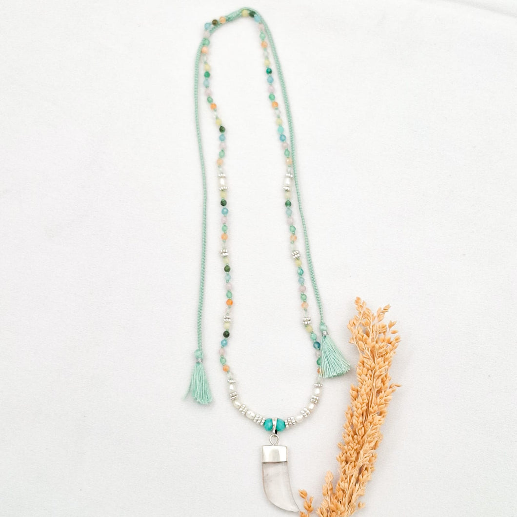 Necklace Yoga Crystal Horn