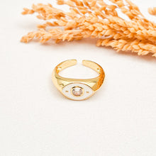 Load image into Gallery viewer, Ring Enamel Eye Crystal Big
