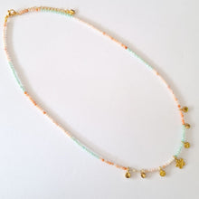 Load image into Gallery viewer, Necklace Mini Stone with Brass Charm
