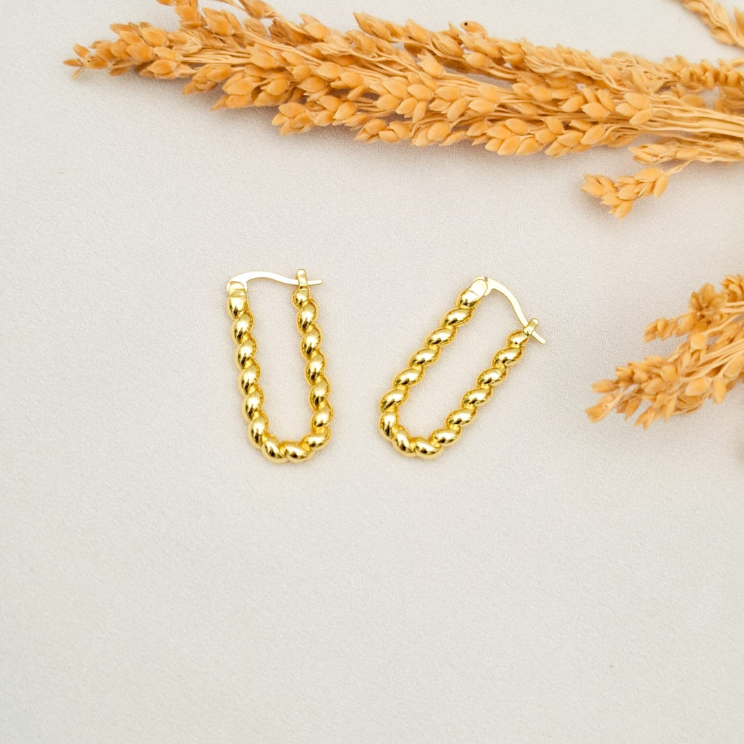 Earring rectangle swirl