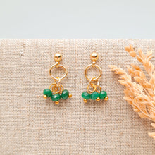 Load image into Gallery viewer, Earring Stud Circle Gemstone
