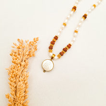 Load image into Gallery viewer, Necklace Yoga Mini Pearl Full Moon Pendant
