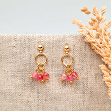 Load image into Gallery viewer, Earring Stud Circle Gemstone
