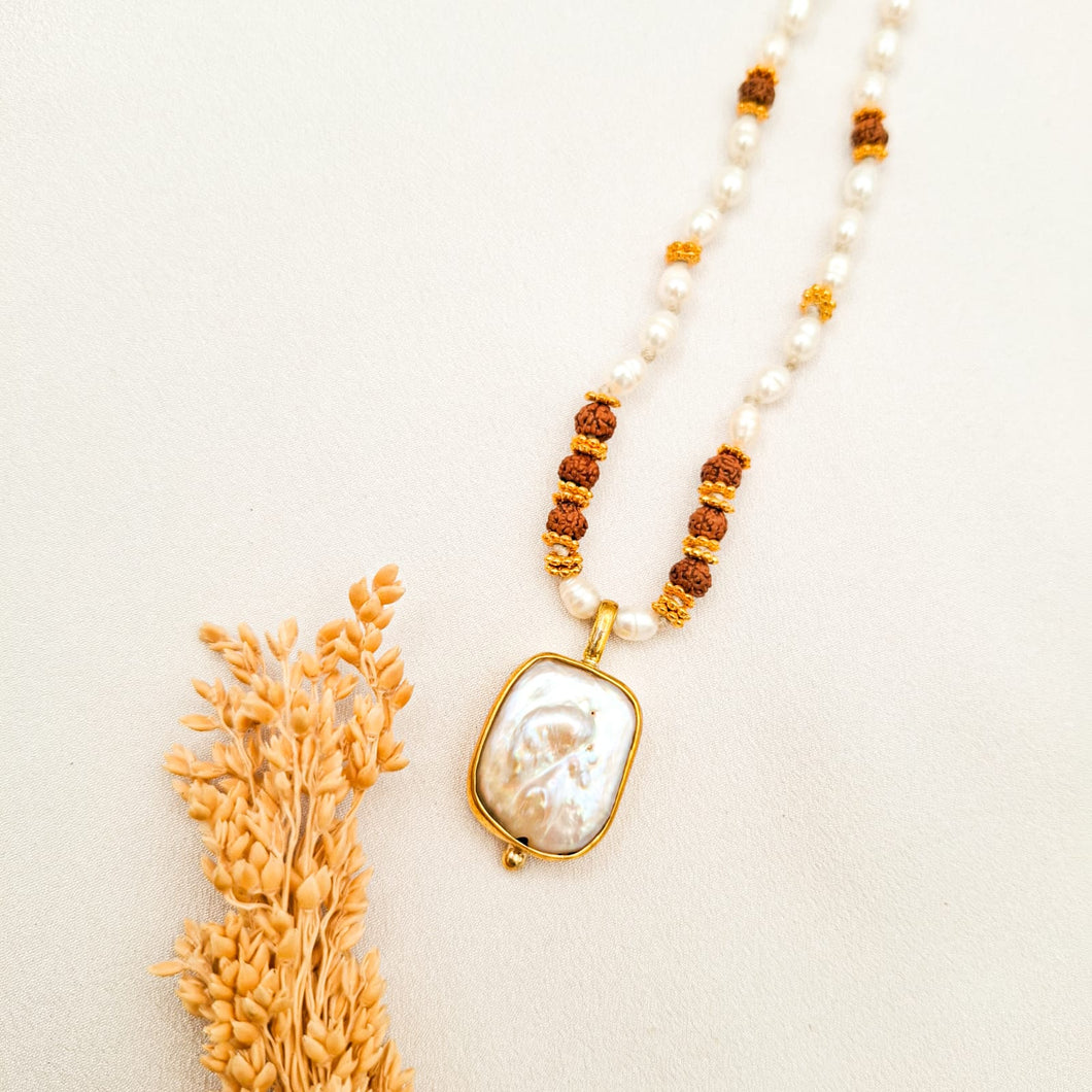 Necklace Yoga Mini Peal Square Pearl Pendant