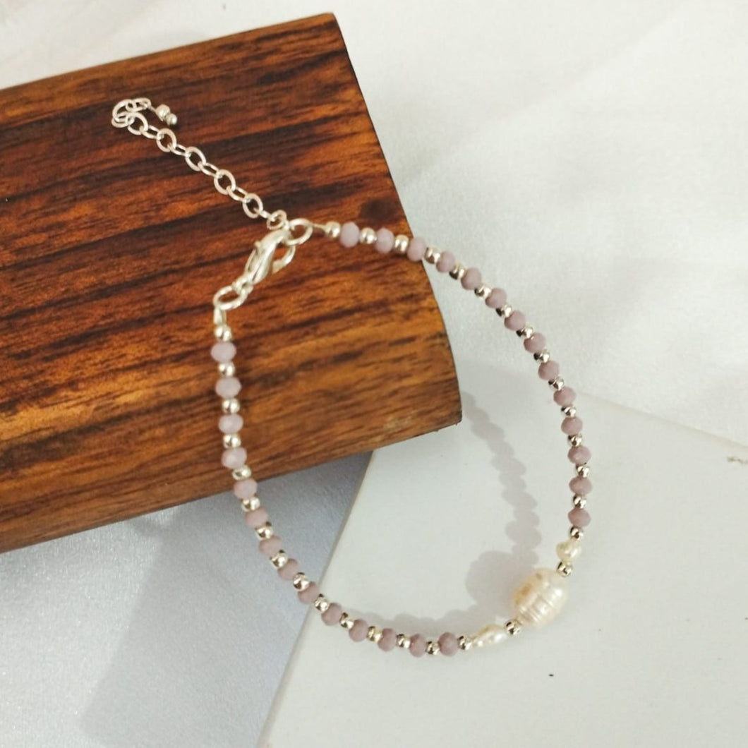 Bracelet Crystal & One Pearl