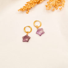Load image into Gallery viewer, Earring Hoop with Pendant Star
