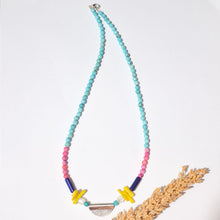 Load image into Gallery viewer, Necklace Gemstone with Half Round Pendant
