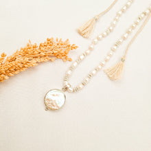 Load image into Gallery viewer, Necklace Yoga Mini Pearl Full Moon Pendant
