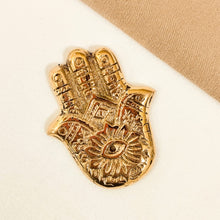 Load image into Gallery viewer, Brass Incense Holder Hamsa Hand
