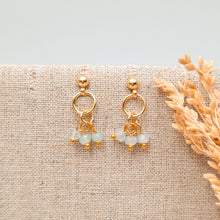 Load image into Gallery viewer, Earring Stud Circle Gemstone

