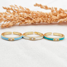 Load image into Gallery viewer, Ring Enamel Eye Small Crystal
