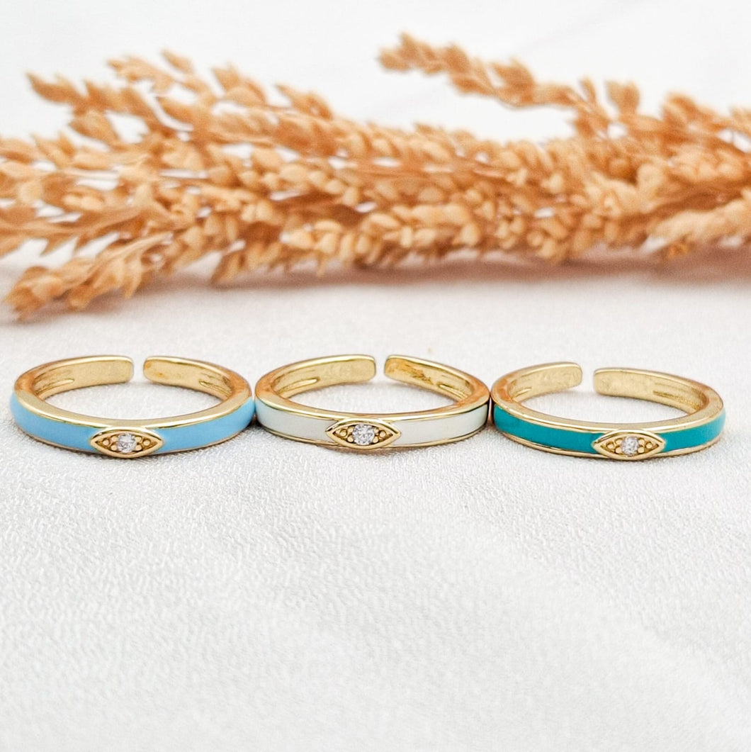 Ring Enamel Eye Small Crystal