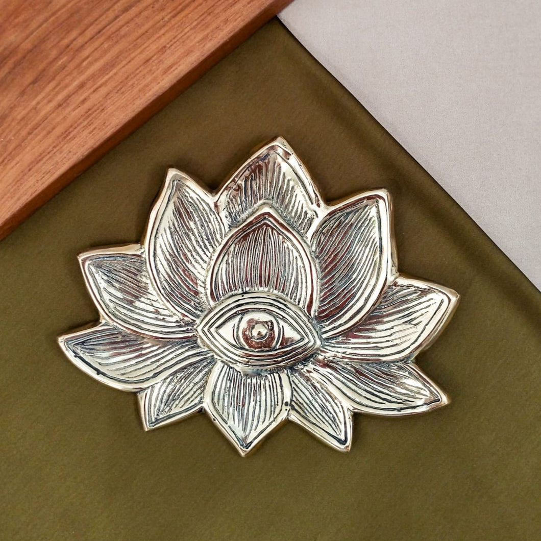 Plate Brass Trinket Tray Lotus