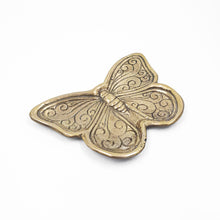 Load image into Gallery viewer, Plate Brass Trinket Tray Butterfly
