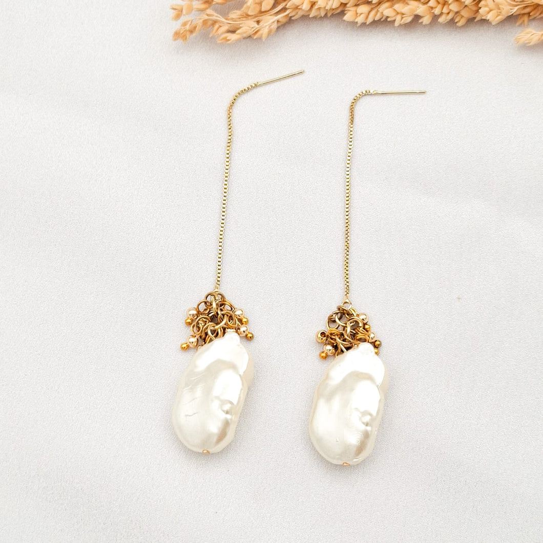 Earring Stud Dangle With Pearl