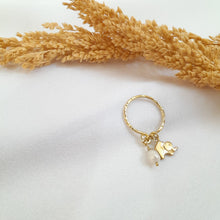 Load image into Gallery viewer, Ring Charm Elephant and Pearl

