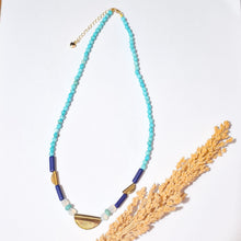 Load image into Gallery viewer, Necklace Gemstone with Half Round Pendant
