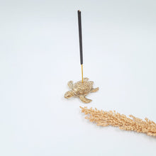 Load image into Gallery viewer, Brass Incense Holder Antique Wisdom Turtle
