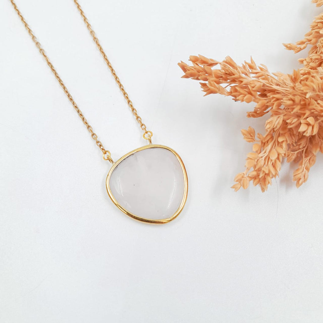 Necklace Triangle Rose Quartz