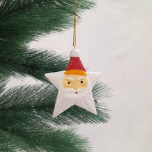 Load image into Gallery viewer, Wooden Christmas Ornaments Santa Star
