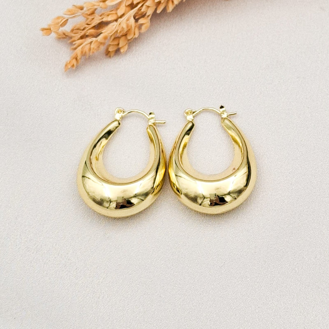 Earring Hoop Teardrop Thick
