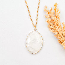 Load image into Gallery viewer, Necklace Moon Crystal White Oval Shape
