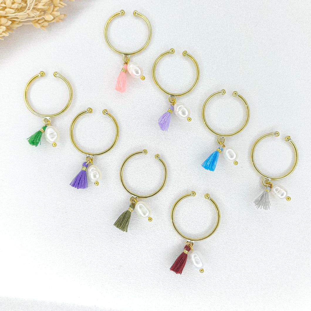 Ring Charm Pearl Tassel