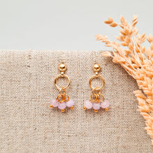 Load image into Gallery viewer, Earring Stud Circle Gemstone
