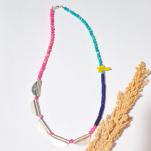 Load image into Gallery viewer, Necklace Gemstone with Half Round Pendant
