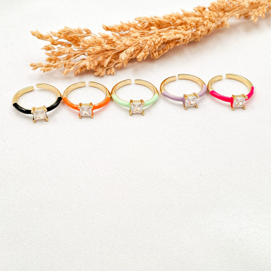 Ring Enamel Crystal Big