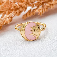 Load image into Gallery viewer, Ring Enamel Round Moon &amp; Sun
