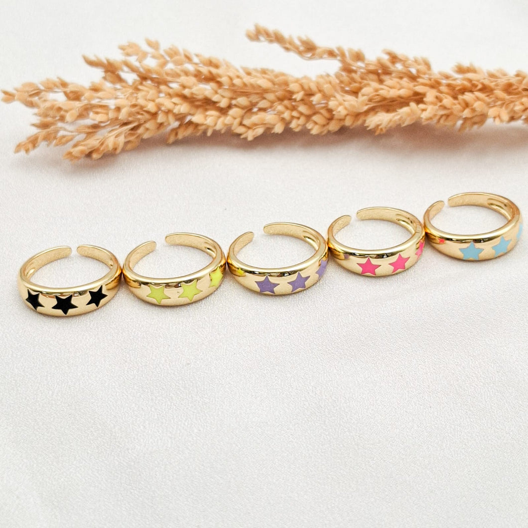 Ring Enamel Three Star