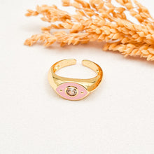 Load image into Gallery viewer, Ring Enamel Eye Crystal Big

