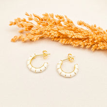 Load image into Gallery viewer, Earring Stud Colorful Gold Strip
