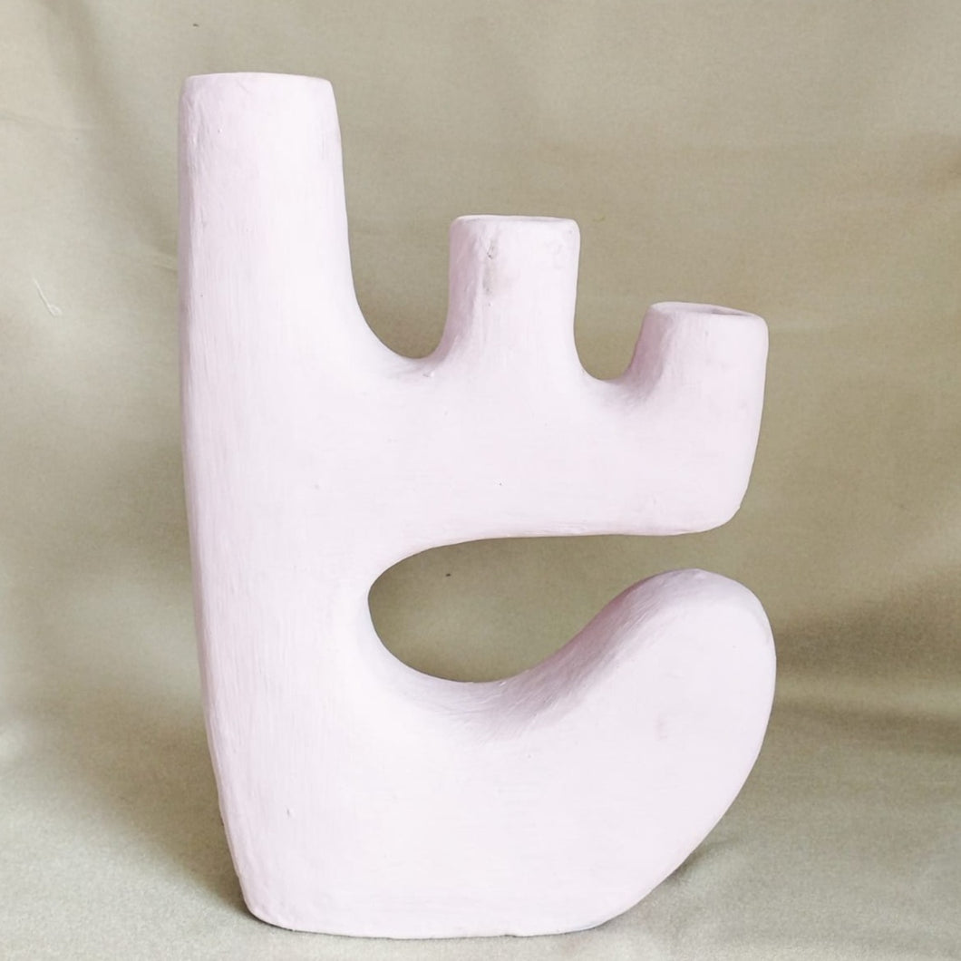 Lombok Art Vase Side Candle Pot Pink