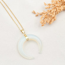 Load image into Gallery viewer, Necklace Amethyst Moon Pendant
