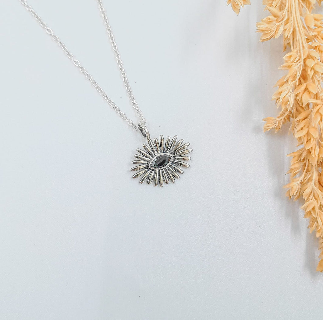 Necklace Plain Silver 925 Sun Zircone