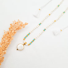 Load image into Gallery viewer, Necklace Yoga Mini Pearl Full Moon Pendant

