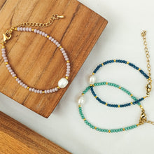Load image into Gallery viewer, Bracelet Crystal &amp; Single Pearl
